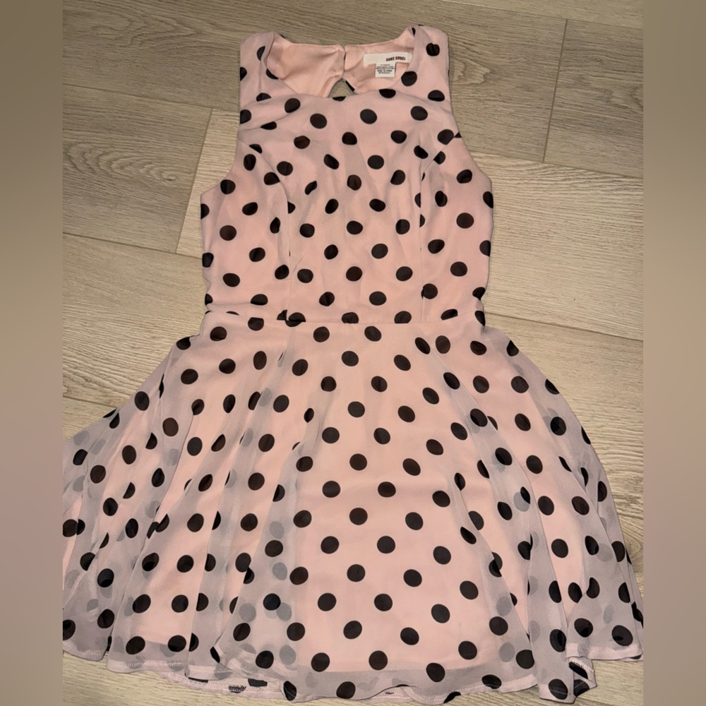 Sans Souci Blush and Black Polka Dot Dress